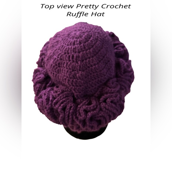 Crochet By Sharon ~ New Women’s Bohemian Ruffle Hat Adult Sized One of a Kind - Picture 4 of 7